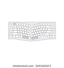 ergo alice mechanical keyboard layout white background