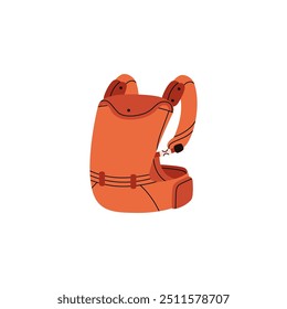 Ergo portabebés para recién nacido. Mochila de Vector de dibujos animados y portabebés canguro. Feliz crianza saludable. Accesorio de transporte textil cómodo del cuidado del bebé de la seguridad moderna aislado