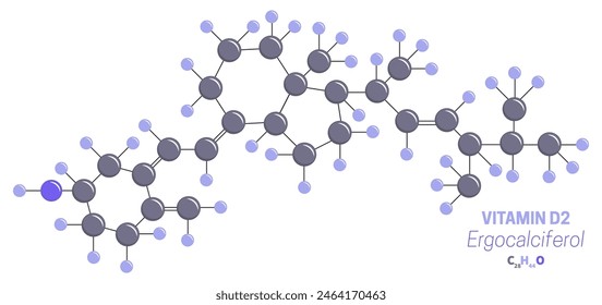 Fórmula de molécula vitamínica D2 de ergocalciferol