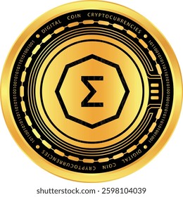ergo-erg cryptocurrency logo illustrations on abstract background. 3d illustrations.