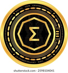 ergo-erg cryptocurrency logo illustrations on abstract background. 3d illustrations.