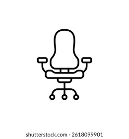 Ícone de vetor de cadeira ergonômica para design, conforto e produtividade do escritório
