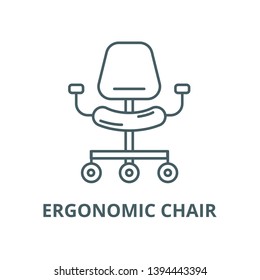 Ergonomic chair vector line icon, linear concept, outline sign, symbol