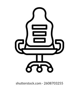 Ergonomic Chair Vector Line Icon Design