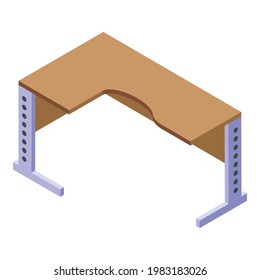 Icono ergonómico de la tabla de esquina. Isométrico del icono vectorial de tabla de esquina ergonómica para el diseño web aislado en fondo blanco
