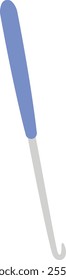 Ergonomic crochet hook with a soft blue handle, designed for comfortable and prolonged crafting sessions, making knitting and crocheting easier on the hands