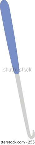Ergonomic crochet hook with a soft blue handle, designed for comfortable and prolonged crafting sessions, making knitting and crocheting easier on the hands