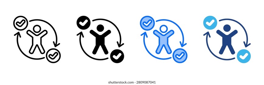 Ergonomic Design icon set multiple style collection