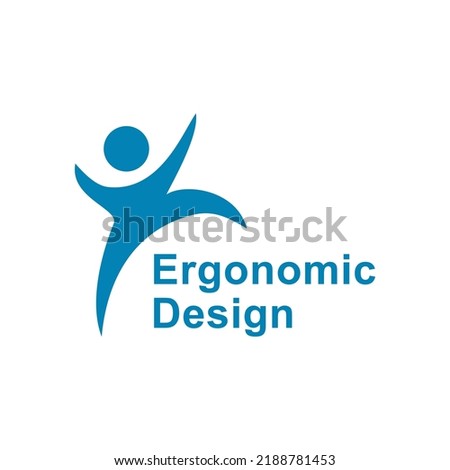 Ergonomic designs vector logo design. Suitable for product label 
