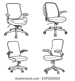 Ergonomic desk chair vector illustration, isolated on a white background.