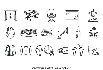 Ergonomic Desk Lamp and Visual Comfort Lighting Icons