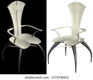 Ergonomic Elbow Chair Vector 17. A Vector Illustration Of Chair.