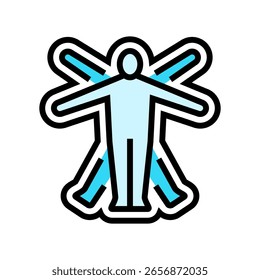 Icono de color de ajuste ergonómico. Vector de ajuste ergonómico. Ilustración de símbolo aislado