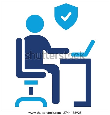 Ergonomic Flat Blue Icon Style Collection