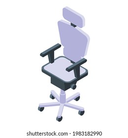 Ergonomic gaming chair icon. Isometric of Ergonomic gaming chair vector icon for web design isolated on white background