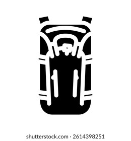 ergonomic hiking backpack glyph icon vector. ergonomic hiking backpack sign. isolated symbol illustration