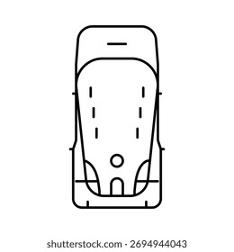 ergonomischer Wanderrucksack Linie Ikone Vektor. ergonomisches Wanderrucksackschild. isoliertes Kontursymbol, schwarze Illustration