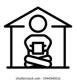 Ergonomic home icon. Outline ergonomic home vector icon for web design isolated on white background