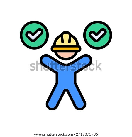 Ergonomic Icon Lineal Color Vector Illustration