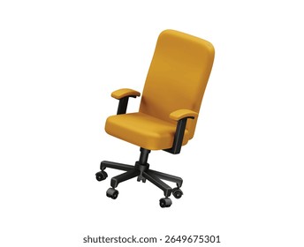 Ergonomic Office Chair with Armrests icon 3d illustration