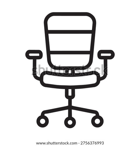 Ergonomic office chair icon vector illustration for workspace furniture