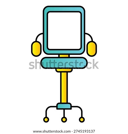 Ergonomic Office Chair Vector Icon For Workspace