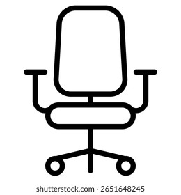 Ergonomic Office Swivel Chair Furniture Icon