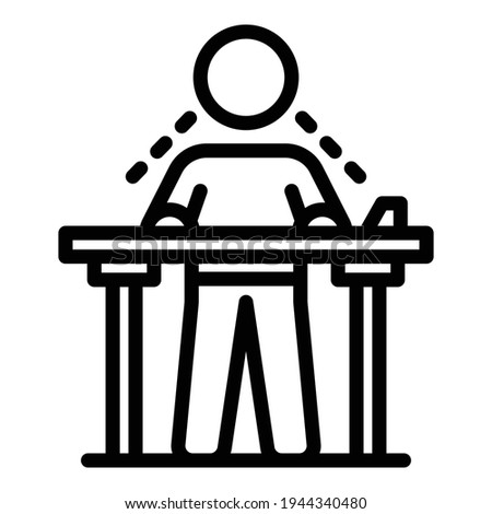 Ergonomic position icon. Outline ergonomic position vector icon for web design isolated on white background