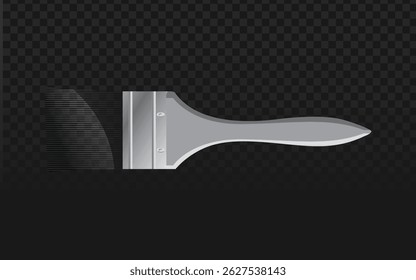 Ergonomic scraper and brush with textured dark head and sleek silver handle, ideal for cleaning, crafting, or industrial tool mockups. Perfect for product packaging, DIY tutorials
