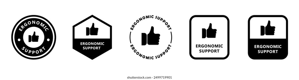 Ergonomic support - vector signs for packaging label.