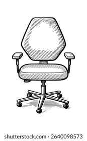 Ergonomic Vector Illustration of an Office Chair for Comfortable Work Environment