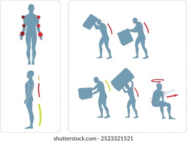 Vista ergonómica del hombre levantando peso