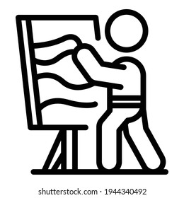 Ergonomic work icon. Outline ergonomic work vector icon for web design isolated on white background