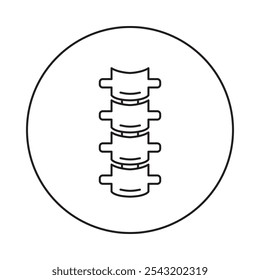 Icono de ingeniería ergonómica: estructura de la columna vertebral, que representa comodidad, salud y Asistencia