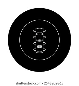 Icono de ingeniería ergonómica: estructura de la columna vertebral, que representa comodidad, salud y Asistencia