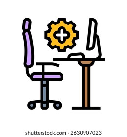 ergonomics employee health color icon vector. ergonomics employee health sign. isolated symbol illustration