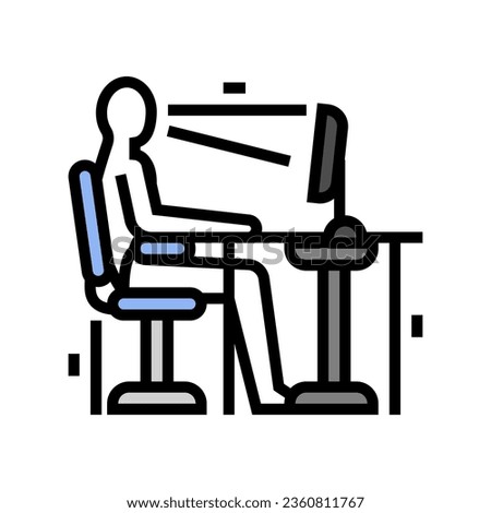 ergonomics principles mechanical engineer color icon vector. ergonomics principles mechanical engineer sign. isolated symbol illustration