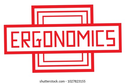 Ergonomics stamp. Typographic label, stamp or logo