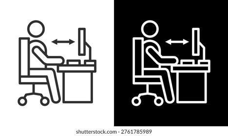 Ergonomics White Icon Set Vector