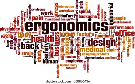 Ergonomics Word Cloud Concept. Vector Illustration