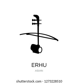 erhu icon vector on white background, erhu trendy filled icons from Asian collection, erhu simple element illustration