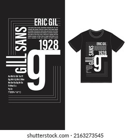 Eric gill cell sans1928 modern typography geometric inspirational quotes t shirt design