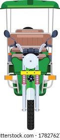 E-Rickshaw Front view cartoon vector art and illustration