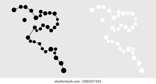 Eridanus constellation map set. Vector illustration.
