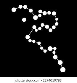 Eridanus constellation map. Vector illustration.