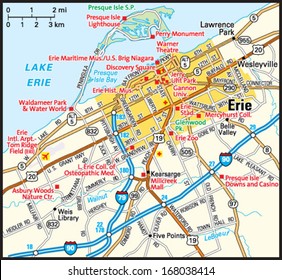 Erie, Pennsylvania Area Map