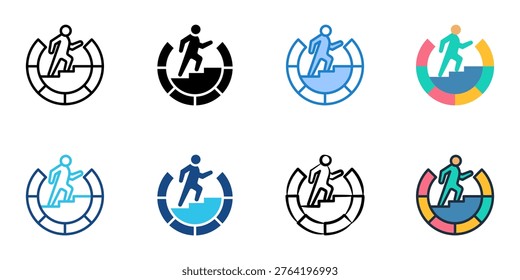 Erikson's stages icons set multiple style collection. Editable stroke 
