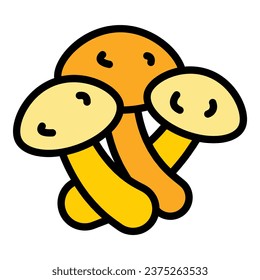 Eringi mushroom icon outline vector. Morel fungi. Reishi organic color flat