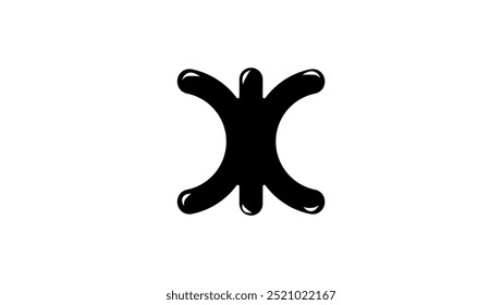 Eris symbol, black isolated silhouette