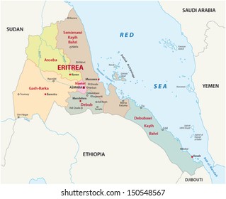 Eritrea Administrativ Map